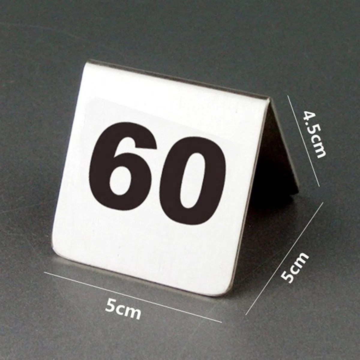 Números de mesa, Placa de número de lugar de restaurante de acero inoxidable, Placa de mesa de número de mesa de doble cara Tarjeta de restaurante digital, 50x50 mm (Color : 44946)