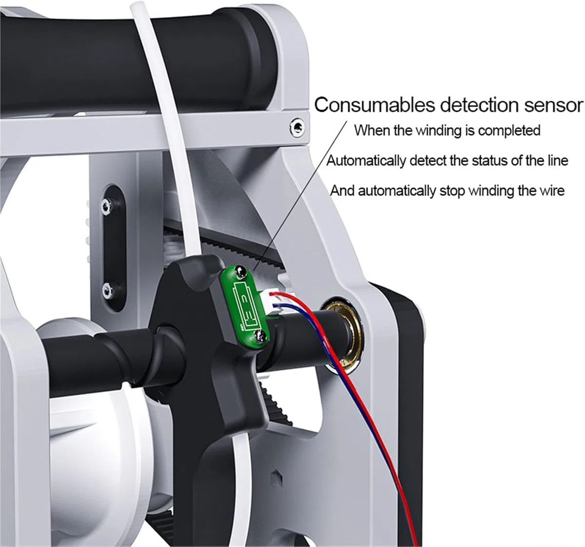 Enrollador de bobina con parada automática, manual o eléctrico, para filamento de 1 kg, universal para impresión 3D.