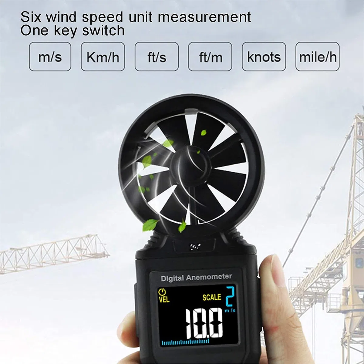 Medidor de Velocidad del Viento de Mano para medir la Velocidad del Viento, la Temperatura y el Viento se enfríe con la luz de Fondo y MAX/min para Disparar, sairar, Volar, Escalar