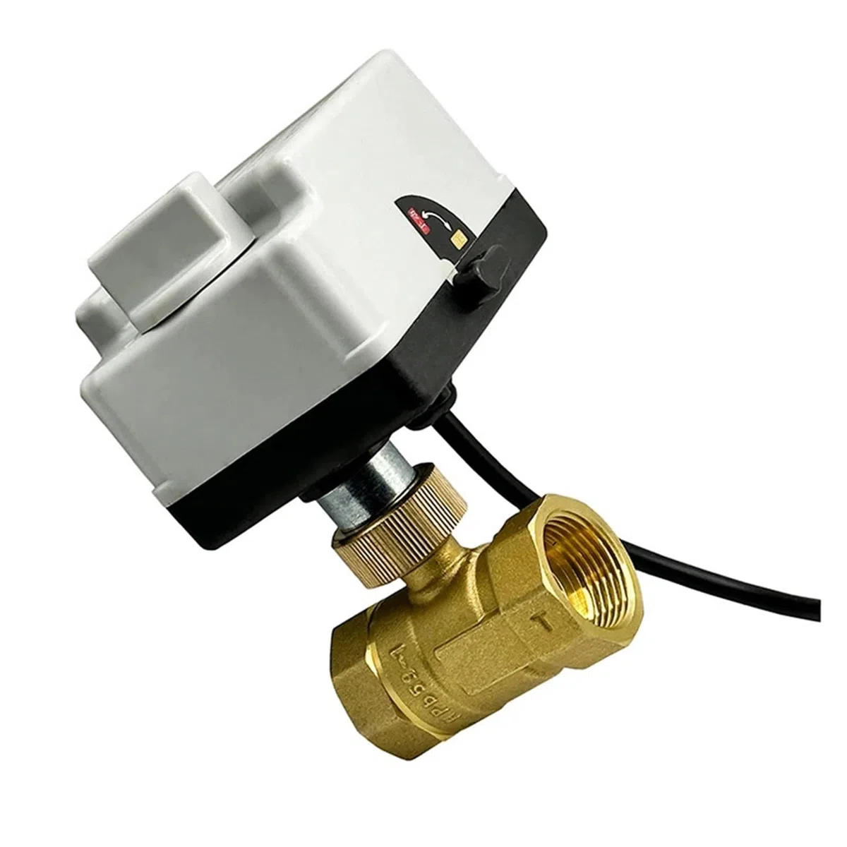 Válvula de Bola motorizada DN15 DN20 DN25 220V 12V 24V válvula eléctrica latón con Control 2 Puntos y 3 Cables Interruptor Manual(12VDC,1.5 Inch)