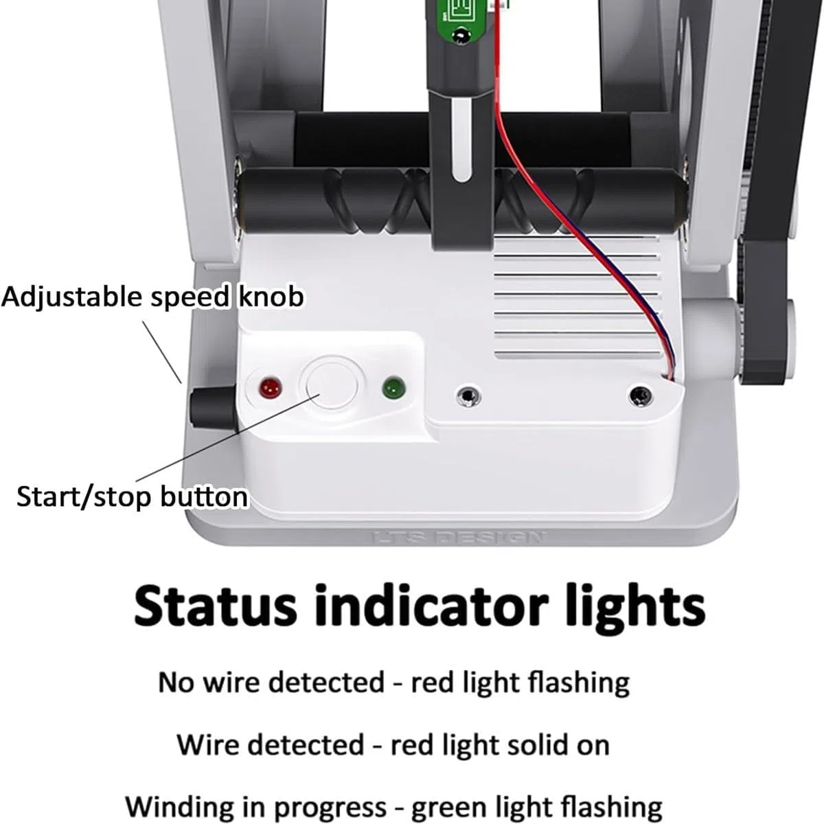 Rebobinador de filamento de impresión 3D, rebobinador eléctrico de carrete con función inteligente de arranque/parada, compatible con carretes universales de 1 kg, envuelve perfectamente sin enredos