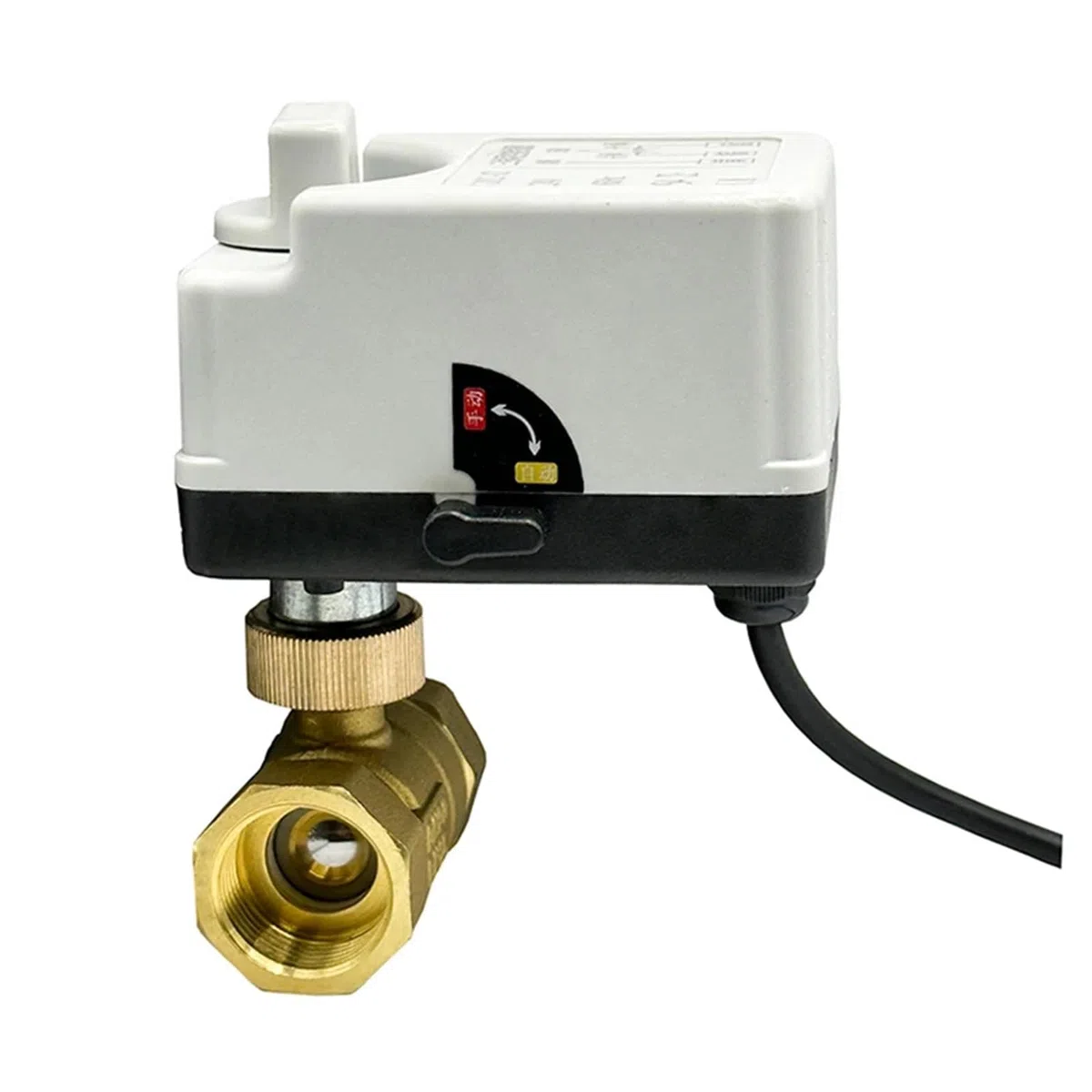 Válvula de Bola motorizada DN15 DN20 DN25 220V 12V 24V válvula eléctrica latón con Control 2 Puntos y 3 Cables Interruptor Manual(12VDC,1.5 Inch)