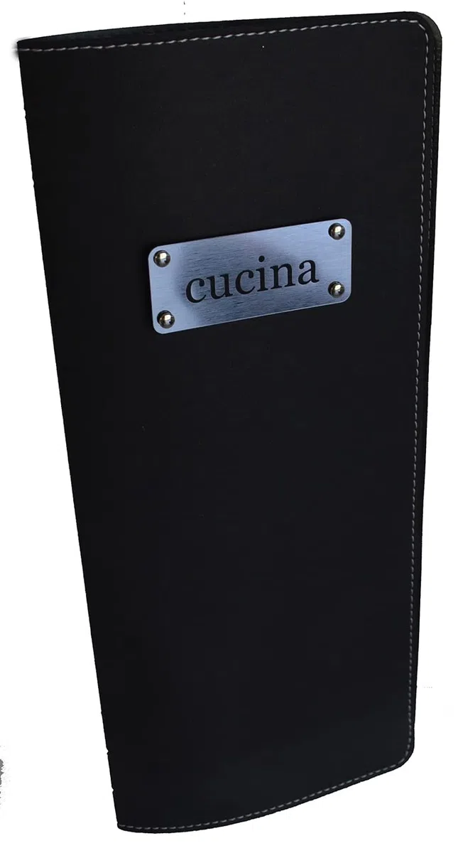 oggettando Set 16 piezas Menú Silueta (14,5x34 cm) Personalizable Restaurante Pub Self Service Bar Cervecería Moderno (Negro)