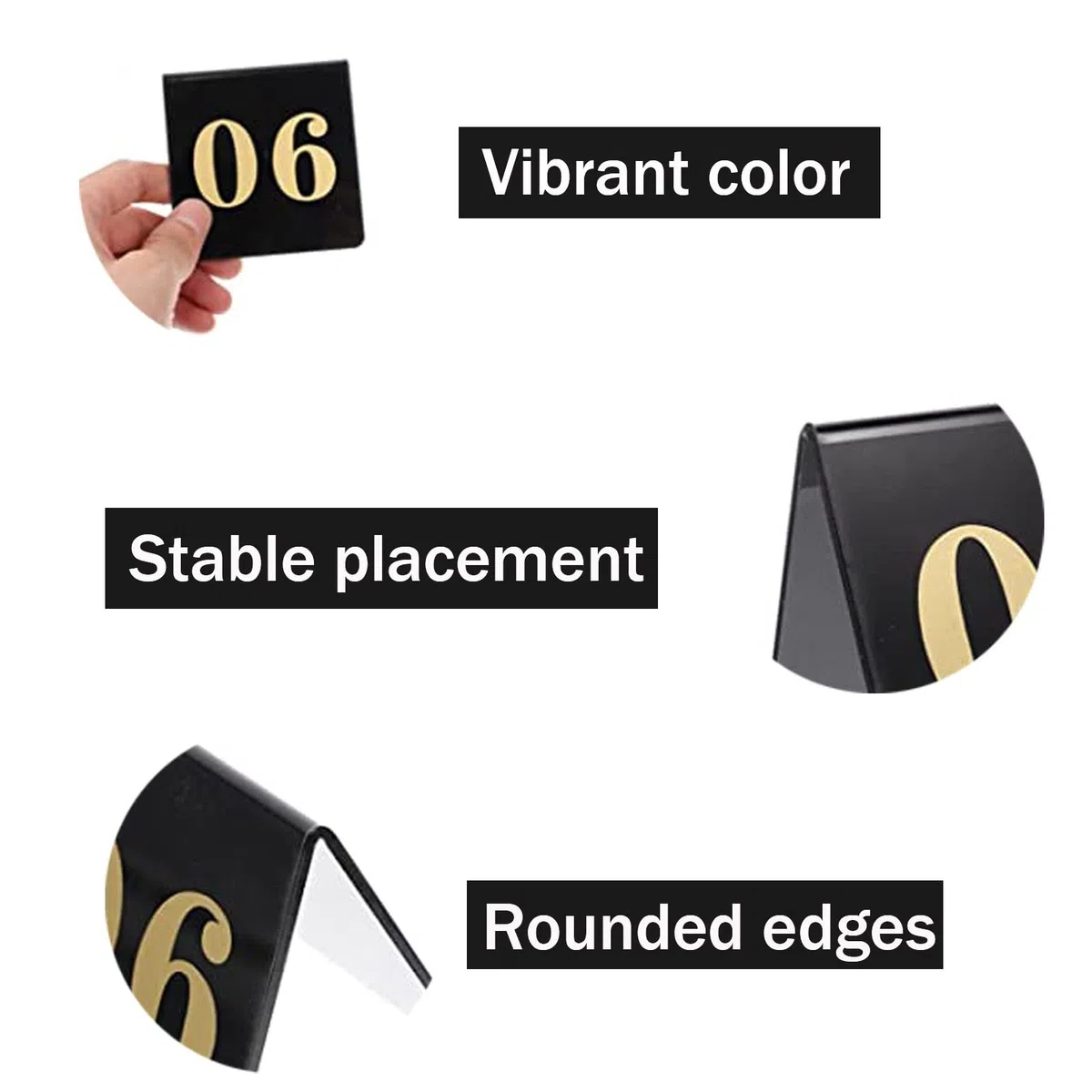 Tarjetas De Número De Mesa Apilables, Placas De Señalización De Doble Cara, Letreros De Mesa Fáciles De Apilar, Ideales Para Restaurantes, Establecimientos Y Eventos Espe,1 to 100-8*8cm(3*3inch)
