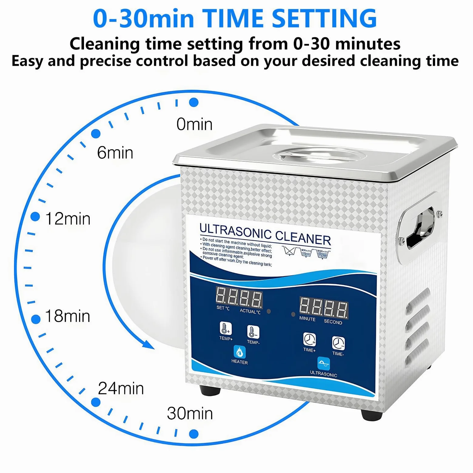 Limpiador Ultrasónico Máquina de Ultrasonidos Limpieza Profesional con Temporizador Digital Temperatura Ajustable para Collares Joyas Limpieza de Monedas Cestas Incluidas 1430-30L