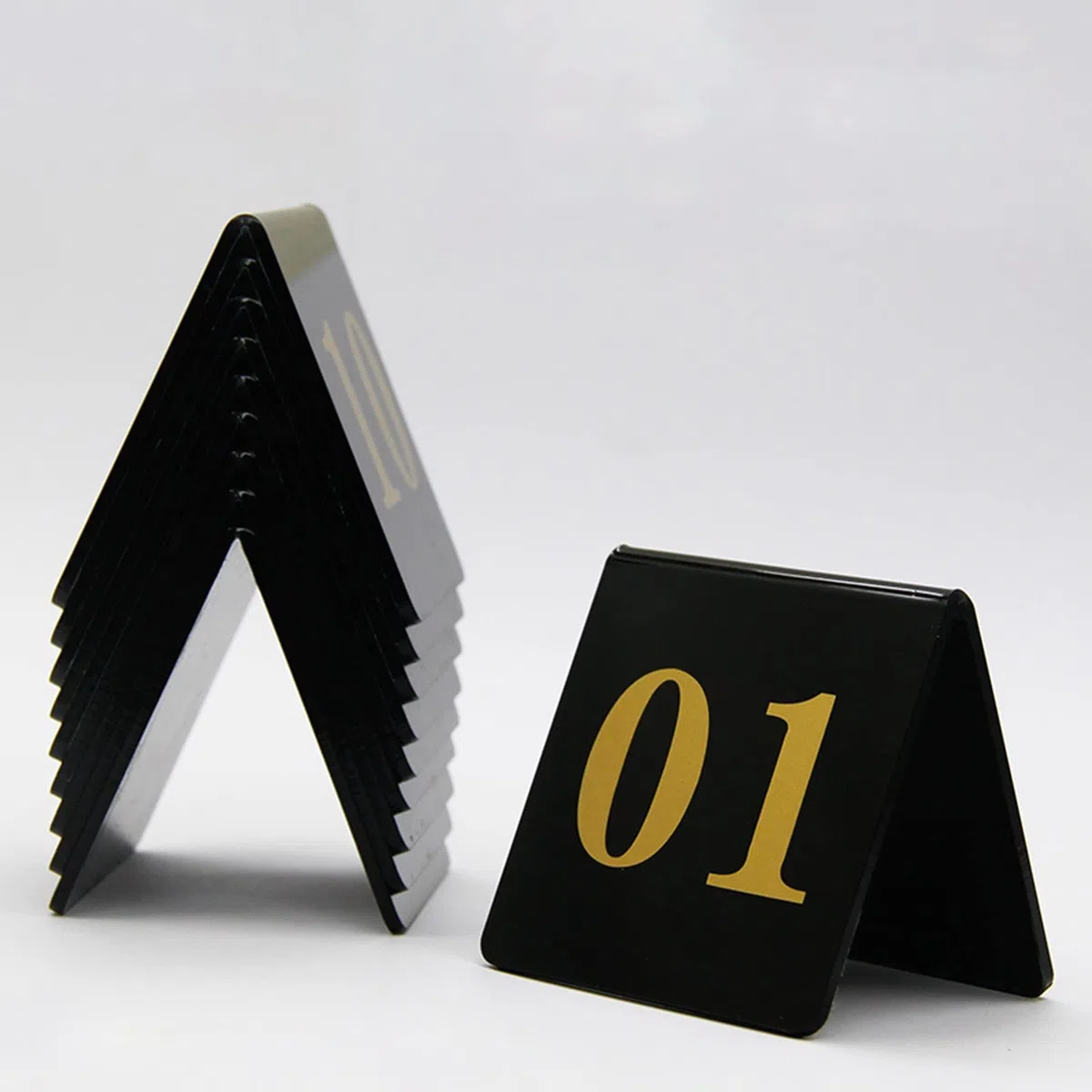 Tarjetas De Número De Mesa Apilables, Placas De Señalización De Doble Cara, Letreros De Mesa Fáciles De Apilar, Ideales Para Restaurantes, Establecimientos Y Eventos Espe,1 to 100-8*8cm(3*3inch)