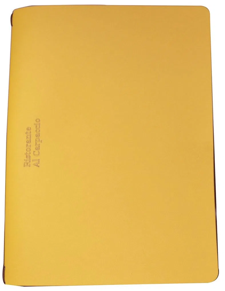 oggettando Juego de 24 menús Personalizables A4 (24 x 32 cm) para restaurantes, Pubs, autoservicio, Bar, pizzerías, cervecería, Moderno y Elegante (Amarillo)