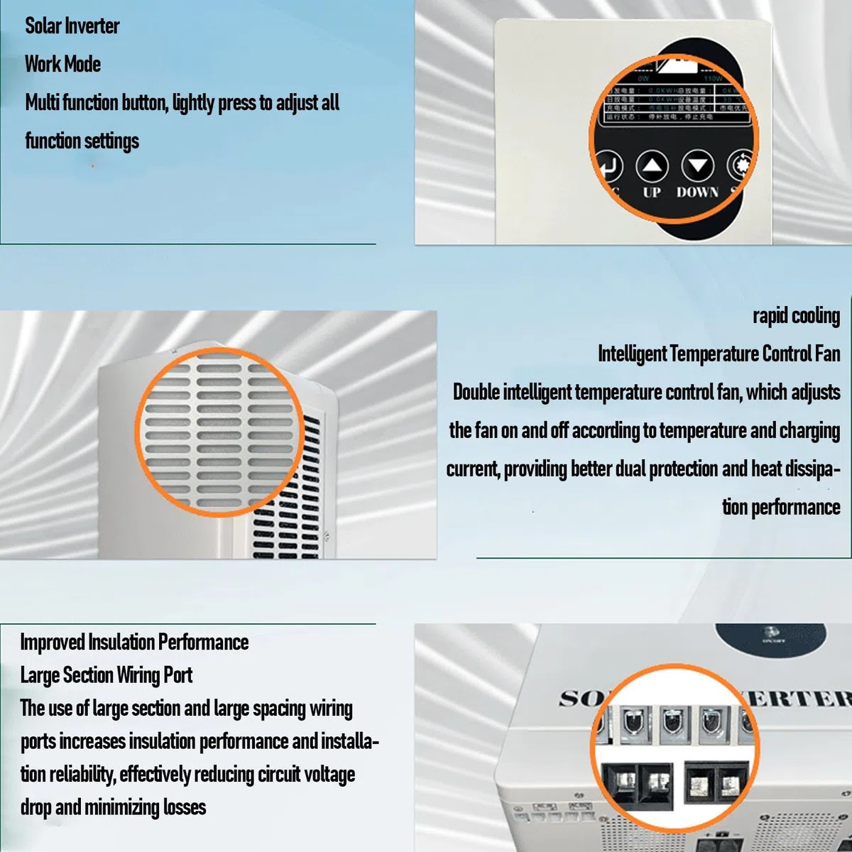 Tangxi Inversor Solar Híbrido de 1600 W con Controlador MPPT de 60 A, Onda Sinusoidal Pura para Camping y Lugares Remotos (24 VCC (SP2416))