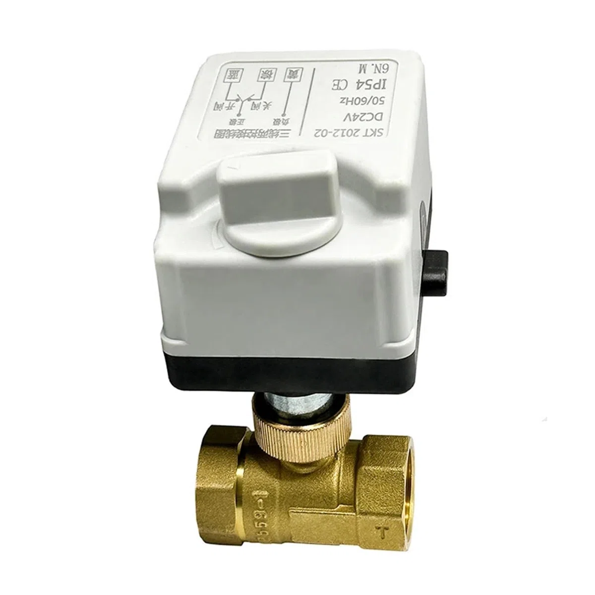 Válvula de Bola motorizada DN15 DN20 DN25 220V 12V 24V válvula eléctrica latón con Control 2 Puntos y 3 Cables Interruptor Manual(12VDC,1.5 Inch)