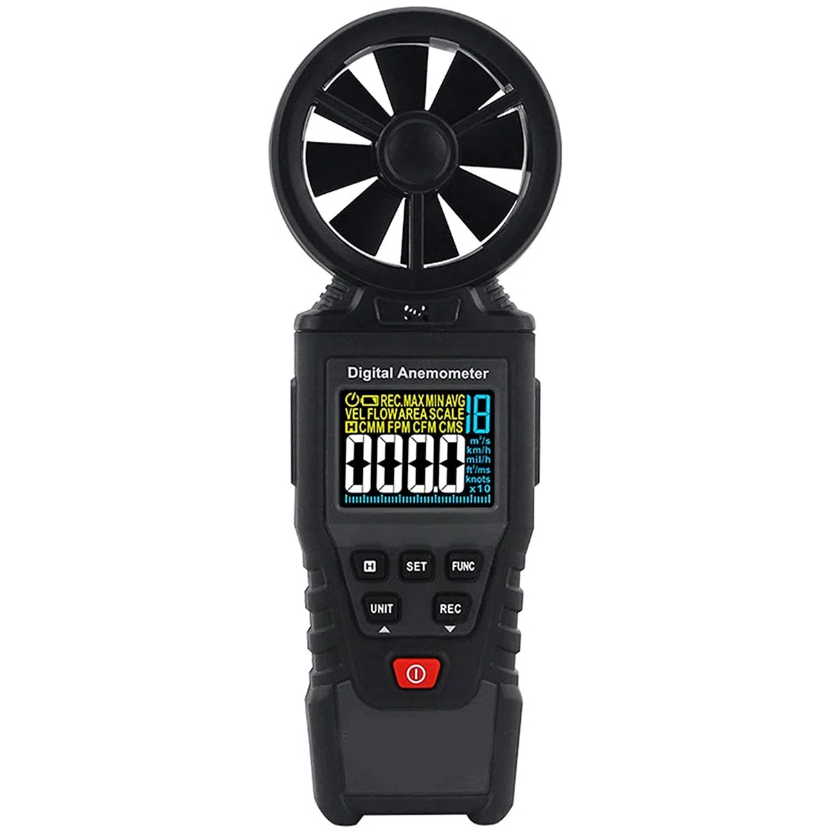 Medidor de Velocidad del Viento de Mano para medir la Velocidad del Viento, la Temperatura y el Viento se enfríe con la luz de Fondo y MAX/min para Disparar, sairar, Volar, Escalar